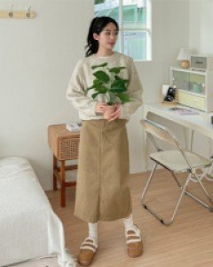[valyou] Perfect slit cotton skirt