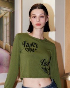 [NF] TO HEART LONGSLEEVE (OLIVE)_F22ZB334