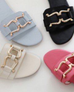 Verota gold ring slippers