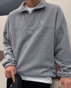 Longas Over fit Fleece half zip-up sweatshirt F size(95-110)